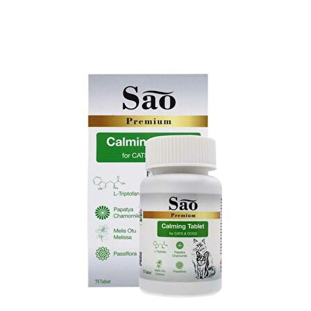 SAO Calming Kedi ve Köpekler İçin Sakinleştirici Çiğnenebilir Tablet 75 Adet
