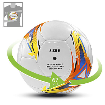  Rebuwo 5 Numara Sert Zemin Futbol Topu Halı Saha Topu Turuncu