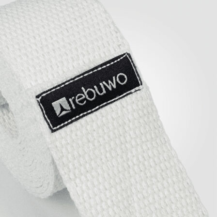 Rebuwo Açık Bej Yoga Kemeri, Doğal Pamuk 184 cm,Yoga ve Pilates İçin İdeal, Light Beige Cotton Yoga Strap 