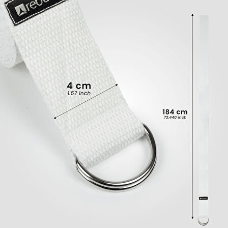 Rebuwo Açık Bej Yoga Kemeri, Doğal Pamuk 184 cm,Yoga ve Pilates İçin İdeal, Light Beige Cotton Yoga Strap 