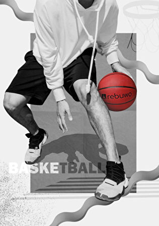 Rebuwo 7 Numara Profesyonel Kaymaz Kauçuk Basketbol Topu | İç ve Dış Sahalar için Dayanıklı Basket Topu