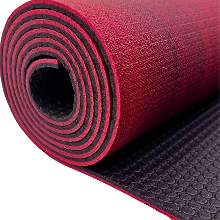 Rebuwo PER Yoga Matı Bordo 5mm, Ekolojik Fitness Matı, Kaydırmaz, Burgundy, Non-Slip & Sustainable