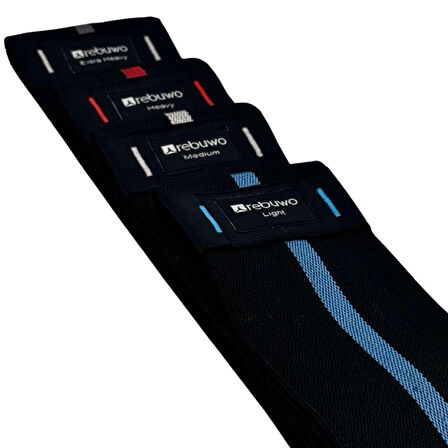 Rebuwo Direnç Bandı Dörtlü Squat Band Dokuma Direnç Bandı Lastiği Seti