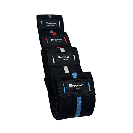 Rebuwo Direnç Bandı Dörtlü Squat Band Dokuma Direnç Bandı Lastiği Seti