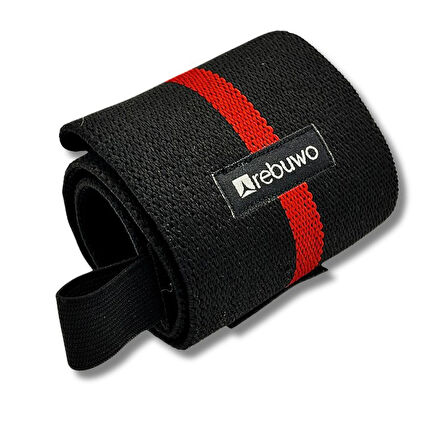 Rebuwo Güç Bilekliği Kırmızı (Orta Sert),Halter ve Vücut Geliştirme için Bilek Desteği 2 Adet