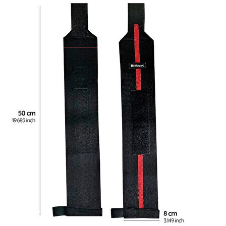 Rebuwo Güç Bilekliği Kırmızı (Orta Sert),Halter ve Vücut Geliştirme için Bilek Desteği 2 Adet