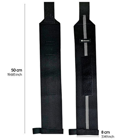 Rebuwo Güç Bilekliği Koyu Gri (En Sert),Halter ve Vücut Geliştirme için Bilek Desteği 2 Adet