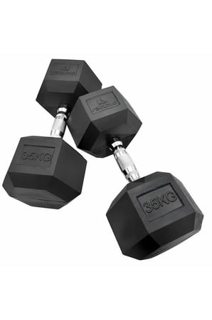 Hex Altıgen Kauçuk Kaplı Dambıl 35 kg 1 Adet