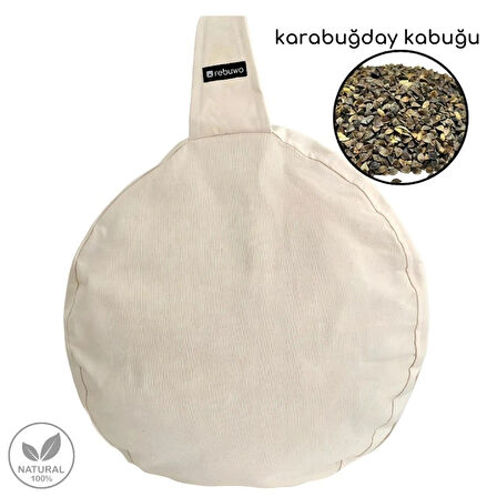 Rebuwo Karabuğday Dolgulu Meditasyon Minderi, Silindir Bolster ve Göz Yastığı 3'lü Meditasyon Seti
