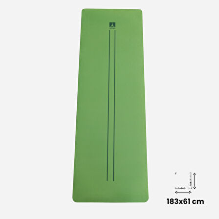 Rebuwo Çift Çizgi Tasarımlı Armonia Collection Yoga Pilates Matı 6mm Kaymaz Hafif Taşınabilir - Koyu Yeşil