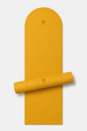 Doğal Kauçuk Oval Kesim Yoga Matı Kaymaz ve Dayanıklı 5mm - Sarı