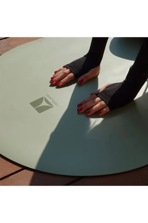 Doğal Kauçuk Oval Kesim Yoga Matı Kaymaz ve Dayanıklı 5mm - Yeşil