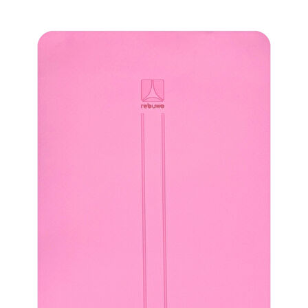 Rebuwo Çift Çizgili 8mm Kalın TPE Yoga ve Pilates Matı | Kaymaz, Konforlu, Ekstra Kalın Spor Matı Açık Pembe