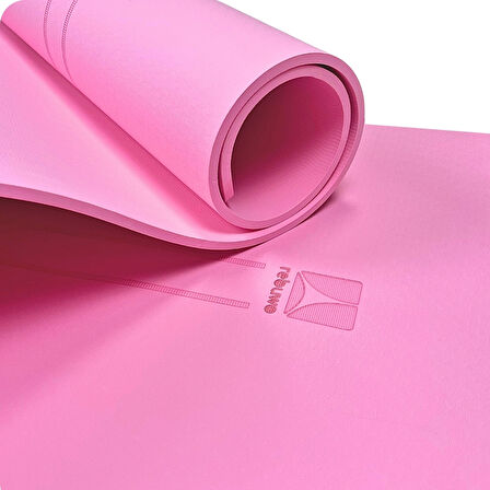 Rebuwo Çift Çizgili 8mm Kalın TPE Yoga ve Pilates Matı | Kaymaz, Konforlu, Ekstra Kalın Spor Matı Açık Pembe