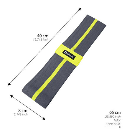 Rebuwo Squat Bant Pilates Fitness Spor Kalça Egzersizleri Direnç Bandı Direnç Lastiği 40CM