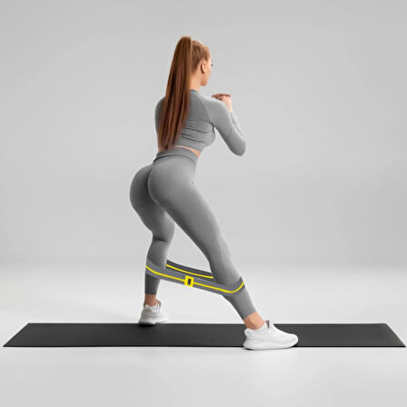 Rebuwo Squat Bant Pilates Fitness Spor Kalça Egzersizleri Direnç Bandı Direnç Lastiği 40CM