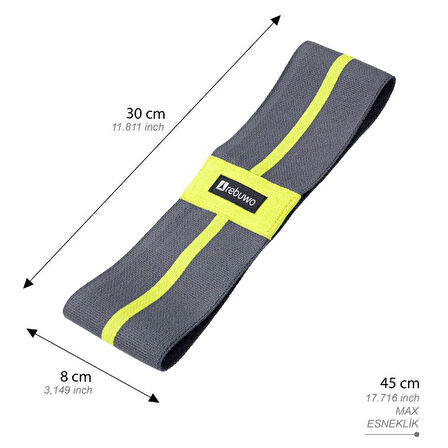 Rebuwo Squat Bant Pilates Fitness Spor Kalça Egzersizleri Direnç Bandı Direnç Lastiği 30CM