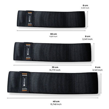 Rebuwo Pro Siyah Squat Bant 40 CM| Pilates, Fitness, Kalça Egzersizleri İçin Direnç Bandı – Direnç Lastiği