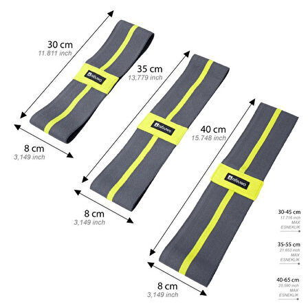 Rebuwo Squat Bant Pilates Fitness Spor Kalça Egzersizleri Direnç Bandı Direnç Lastiği 35 CM