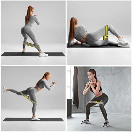 Rebuwo Squat Bant Pilates Fitness Spor Kalça Egzersizleri Direnç Bandı Direnç Lastiği 35 CM