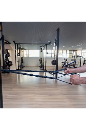 Direnç Egzersiz Lastiği – 4.5Kg 10LBS Fitness ve Güç Antrenman Lastiği, 140cm Lastikli Siyah Elcikli