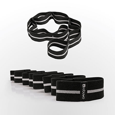 Rebuwo Sekiz Kademeli Pilates Bandı Direnç Bandı Yoga Lastiği Esneme Kayışı Seti