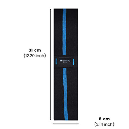 Rebuwo Light Squat Direnç Bandı 31x8 cm Kaymaz Fitness Egzersiz Lastiği – Siyah & Mavi
