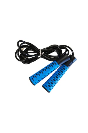 Rulmanlı PVC Atlama İpi 2.8 Metre Kaymaz Saplı Fitness ve Kardiyo İpi Mavi-Siyah