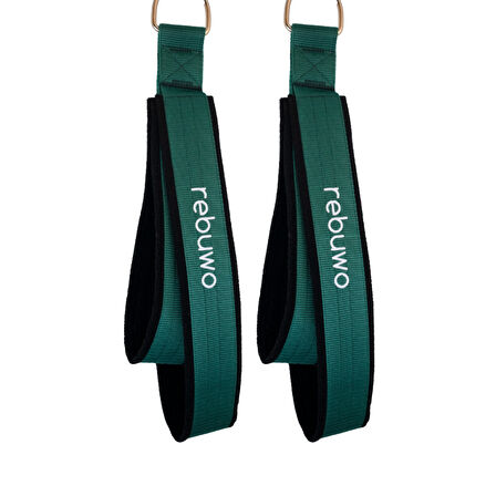 Rebuwo Pilates Elcik Reformer Yoga Pilates Tutma Aparatı (Yeşil)– Kadife Kumaş & Metal D Tokalı (1 Çift)