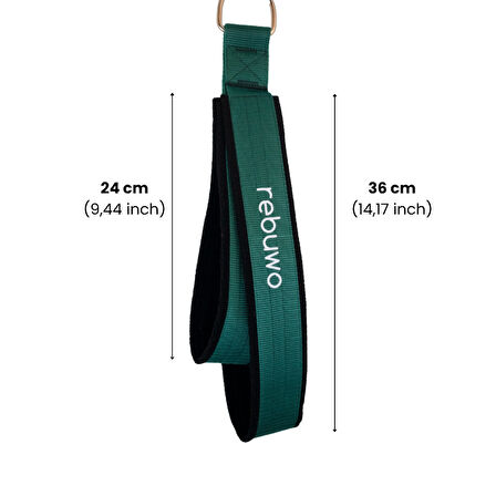 Rebuwo Pilates Elcik Reformer Yoga Pilates Tutma Aparatı (Yeşil)– Kadife Kumaş & Metal D Tokalı (1 Çift)