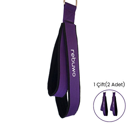 Rebuwo Pilates Elcik Reformer Yoga Pilates Tutma Aparatı (Mor)– Kadife Kumaş & Metal D Tokalı (1 Çift)