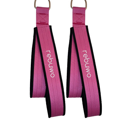 Rebuwo Pilates Elcik Reformer Yoga Pilates Tutma Aparatı (Pembe)– Kadife Kumaş & Metal D Tokalı (1 Çift)