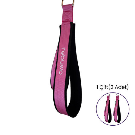 Rebuwo Pilates Elcik Reformer Yoga Pilates Tutma Aparatı (Pembe)– Kadife Kumaş & Metal D Tokalı (1 Çift)