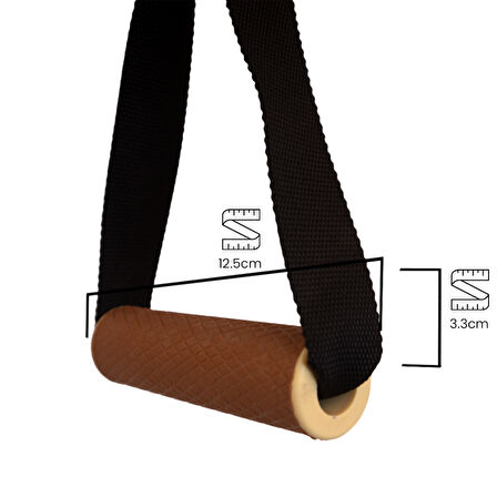 Rebuwo 3 Kademeli Ayarlanabilir Cable Cross Elciği (1 Çift) - Kahverengi Tutacaklı Siyah Fitness Ağırlık Çekiş / Reform Egzersiz Aparatı 44cm