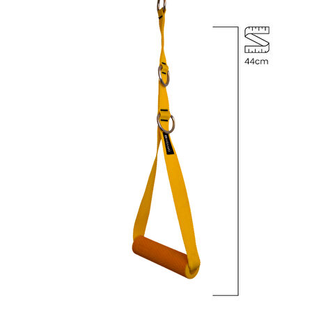 Rebuwo 3 Kademeli Ayarlanabilir Cable Cross Elciği (1 Çift) - Turuncu Tutacaklı  Sarı Fitness Ağırlık Çekiş / Reformer Egzersiz Aparatı 44cm