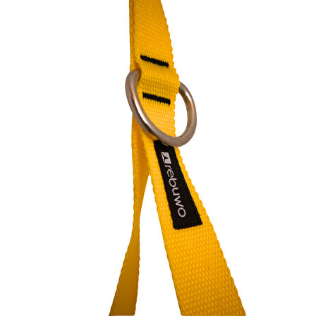 Rebuwo 3 Kademeli Ayarlanabilir Cable Cross Elciği (1 Çift) - Yeşil-Mor Tutacaklı Sarı Fitness Ağırlık Çekiş / Reformer Egzersiz Aparatı 44cm