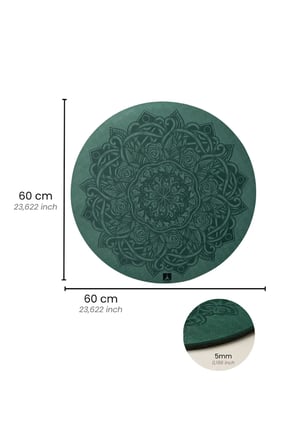 Desenli Yuvarlak TPE Mat 5 mm Yeşil 60x60 cm