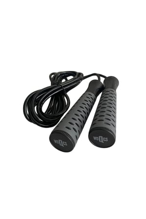 Rulmanlı PVC Atlama İpi 2.8 Metre Kaymaz Saplı Fitness ve Kardiyo İpi Gri-Siyah