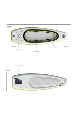 Kano ve Paddle Board Seti İkisi Bir Arada SUP BOARD Şişme Kayak (YEŞİL)
