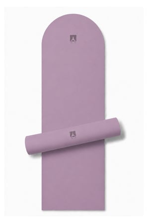 PU Yüzey Kauçuk Yoga Matı Oval Kesim - Lila