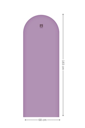 PU Yüzey Kauçuk Yoga Matı Oval Kesim - Lila