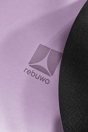 PU Yüzey Kauçuk Yoga Matı Oval Kesim - Lila