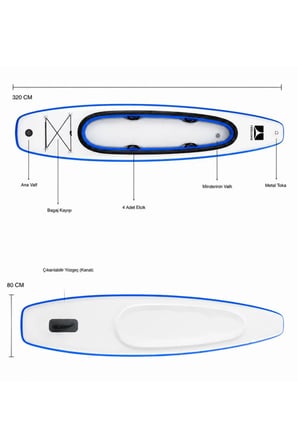 Kano ve Paddle Board Seti İkisi Bir Arada SUP Board Şişme Kano - Mavi