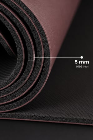 Doğal Kauçuk Kaydırmaz Yoga ve Pilates Matı 5 mm - Bordo Desenli