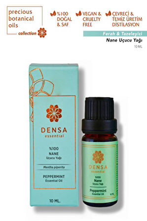 Densa Essential %100 Saf & Doğal Nane Uçucu Yağı 10 Ml Buhurdanlık Difüzör Aromaterapi Mum Masajı Cilt Saç Bakımı