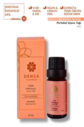 Densa Essential %100 Saf & Doğal Portakal Uçucu Yağı 10 Ml Buhurdanlık Difüzör Aromaterapi Mum Masajı Cilt Saç Bakım 
