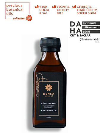 Densa Essential %100 Saf Ve Doğal Çörekotu Yağı Soğuk Sıkım 100 Ml