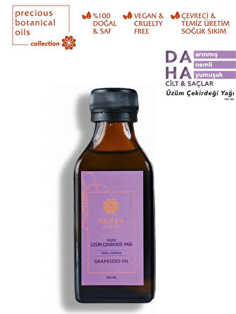 %100 Saf & Doğal Soğuk Sıkım Üzüm Çekirdeği Yağı 100ml Gözenek & Leke Karşıtı Yoğun Parlaklık & Nem
