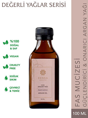 Densa Essential %100 Saf & Doğal Soğuk Sıkım Argan Yağı 100 ml Cilt & Saç Güçlendir Onar Aydınlat Yenile Parlat