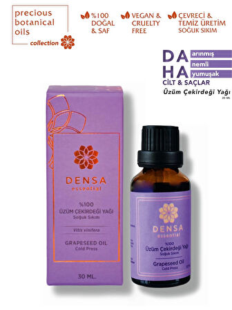 %100 Saf & Doğal Soğuk Sıkım Üzüm Çekirdeği Yağı 30ml Gözenek & Leke Karşıtı Yoğun Parlaklık & Nem